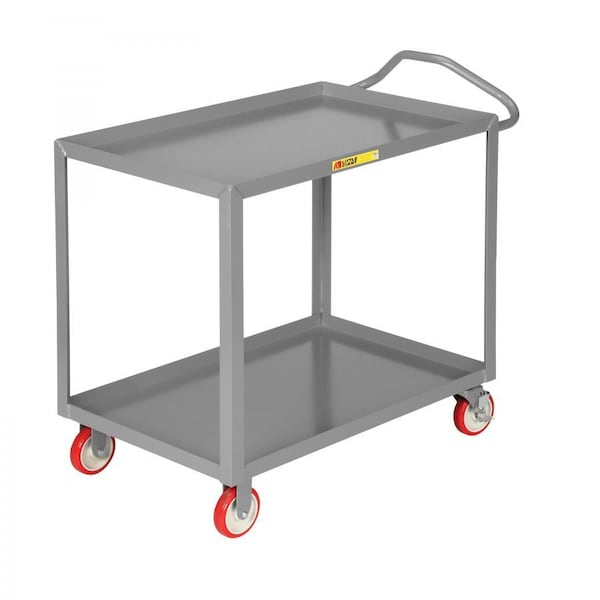 Ergonomic Shelf Truck, 24" x 36" Shelf, 1200 lbs. Cap, Retaining Lips